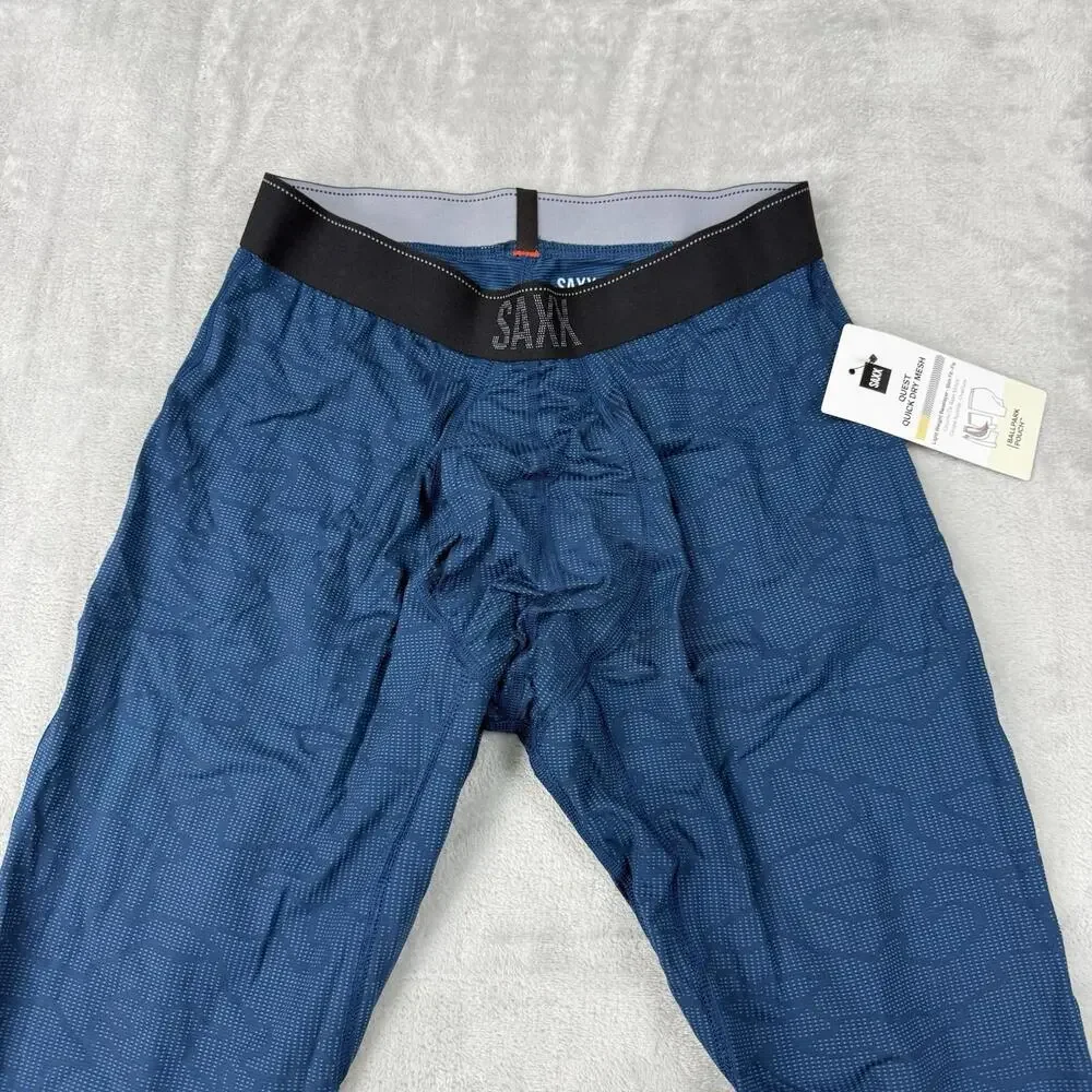 SAXX Quest Quick Dry Mesh Base Layer Bottom Men Small Blue BallPark Pouch NWT